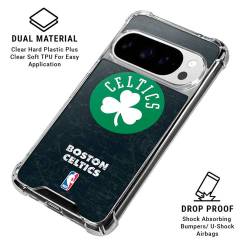 NBA Boston Celtics Black Secondary Logo Google Pixel 10 Pro XL Clear Case